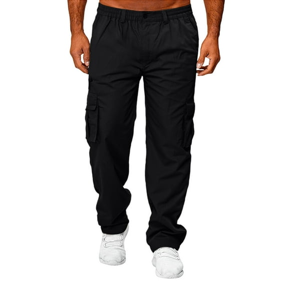 Garbnen Pants Cargo for Man Straight Leg Men’s Work Pants Lightweight Big and Tall Athletic Sports Men Trousers with Zipper Pockets