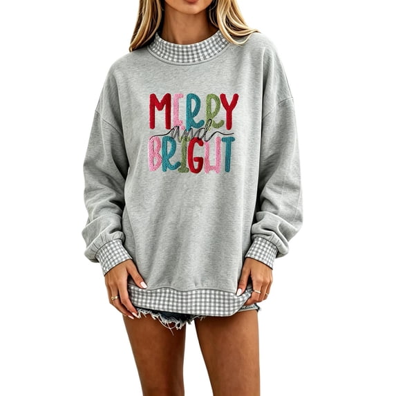 Garbnen Plaid Mock Turtleneck for Women Sweatshirt Merry Christmas Long Sleeve Oversized Womens Sweatshirts Drop Shoulder Lightweight Soft Fall Y2k Xmas Womens Pullover Sweaters