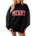 thumbnail image 1 of Garbnen Plaid Womens Mock Turtleneck Sweatshirt Merry Graphic Long Sleeve Womens Oversized Sweatshirt Drop Shoulder Lightweight Cozy Soft Fall Y2k Pullover Sweaters for Women, 1 of 5