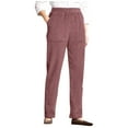 thumbnail image 1 of Garbnen Red Women's Corduroy Pants Elastic Waist Womens Pants Straight Leg Loose Fit Spring Winter Women Trousers with Pocket, 1 of 6