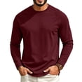thumbnail image 1 of Garbnen S-4XL Mens Long Sleeve Shirts Crew Neck Raglan Shirt Casual Basic Relaxed Fit Athletic Fall Winter Mens Big and Tall Shirts XXL, 1 of 7