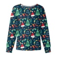 thumbnail image 1 of Garbnen S-5XL Christmas Women Scrub Jacket Christmas Tree Printed Nurse Uniforms Snap Front Warm Up Fall Winter Funny Merry Xmas Women's Work Shirts with Pockets, 1 of 5
