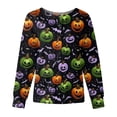 thumbnail image 1 of Garbnen S-5XL Halloween Nurse Jackets for Women Scrub Ghost Pumpkin Spider Web Nurse Uniform Snap Front Fall Womens Tops Workwear with Pocket Green XL, 1 of 5