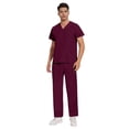 thumbnail image 1 of Garbnen Scrubs for Men Set Stretch V-Neck Scrub Shirts for Men & Jogger Scrub Pants Nurse Uniforms with Pockets, 1 of 4