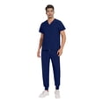 thumbnail image 1 of Garbnen Scrubs for Men Set Stretch V-Neck Scrubs Tops & Jogger Pants Nurses Working Uniforms with Pockets, 1 of 4