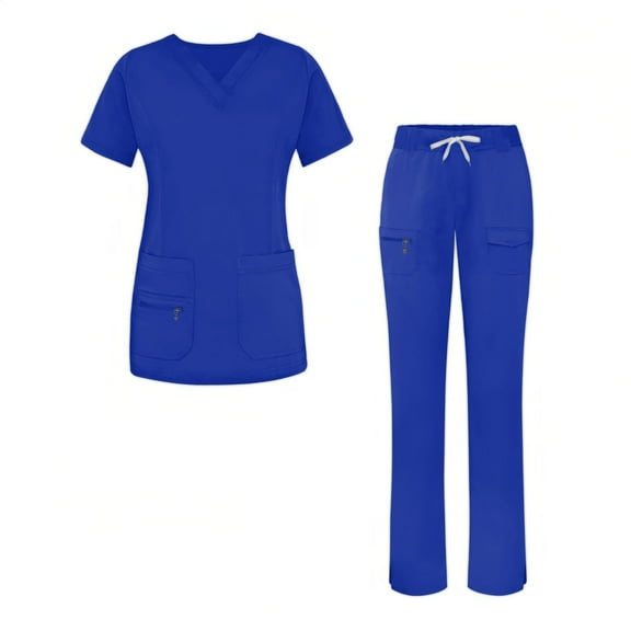 Garbnen Scrubs for Women Set Stretch V-Neck Scrub Shirts for Women & Jogger Pants Nurses Working Uniforms with Pockets