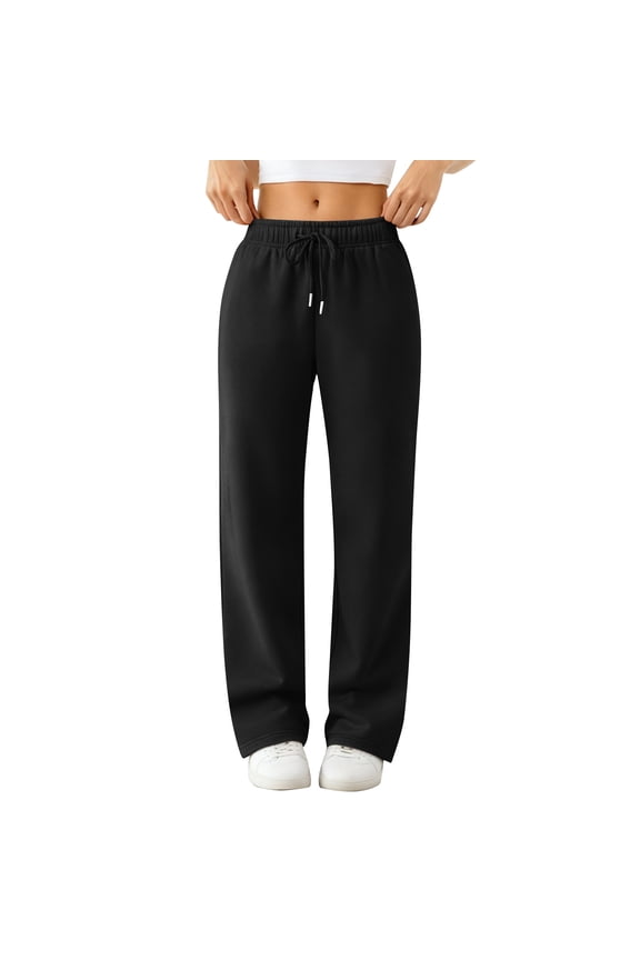 Sweatpants Women Fleece Drawstring Thermal Women Straight Leg Pants Fluffy Spring Winter Warm with Pocket Women’s Joggers