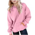 thumbnail image 1 of Garbnen Teen Girl Hoodie Pink Long Sleeve Pullover Sweatshirt with Pocket Fall Fleece Preppy Cute Teen Girl Clothes 12-13 Years, 1 of 6