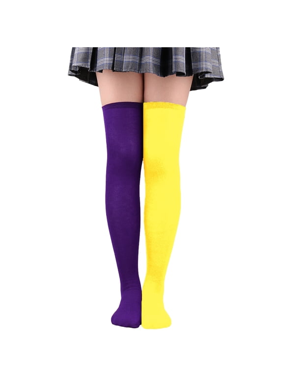 Thigh High Stockings for Women Solid Color Over the Knee Stockings Comfortable Lightweight Hosiery for Halloween and Daily Wear