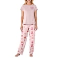 thumbnail image 1 of Garbnen Valentine Pj Sets for Woman Bow Print Short Sleeve Crew Neck Pjs Top and Pants Spring Summer Sleepwear 2 Pieces Clothes, 1 of 4