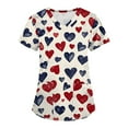 thumbnail image 1 of Garbnen Valentine Scrubs for Women Plus Size Love Heart Print Short Sleeve V Neck Womens Work Clothes with Pocket Stretch Scrubs for Women S-5XL, 1 of 4