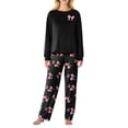 thumbnail image 1 of Garbnen Valentines Pj Sets for Woman Bow Print Crew Neck Long Sleeve Top with Jogger Pants Spring Summer Pajamas Sleepwear, 1 of 4
