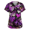 thumbnail image 1 of Garbnen Valentines Scrubs Plus Size Love Heart Pattern Short Sleeve V Neck Workwear Women with Pocket Stretch Uniforms Scrubs for Women S-5XL, 1 of 5