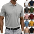 thumbnail image 1 of Garbnen Waffle Mens Short Sleeve Polo Shirts Collared Men Golf Shirt Casual Business Athletic Men's Workout Shirts with Pockets 5XL, 1 of 7