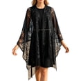 thumbnail image 1 of Garbnen Women's Lace Cover Up with Tassel Lightweight Sheer Sun Protection Beach Wrap Shawl Black, 1 of 5