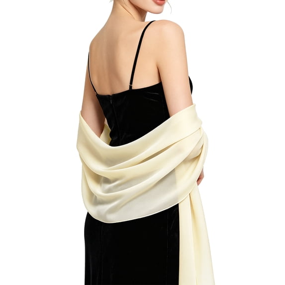 Garbnen Women's Soft Lightweight Chiffon Shawls and Wraps Sheer Scarf Cover Up for Evening Dresses Formal Parties and Special Occasions J