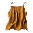 thumbnail image 1 of Garbnen Womens Linen Tank Tops Spaghetti Strap Sleeveless Womens Camisoles Summer Beach Vacation Crew Neck Womens Tunics, 1 of 6