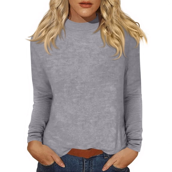 Garbnen Womens Mock Turtleneck Tops Relaxed Fit Womens Long Sleeve Tops Spring Summer Dressy Basic Tunic Tops Women