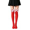 thumbnail image 1 of Garbnen Womens Thigh High Stockings with Bow Over Knee High Socks Comfortable Lightweight Hosiery for Halloween and Daily Wear, 1 of 5