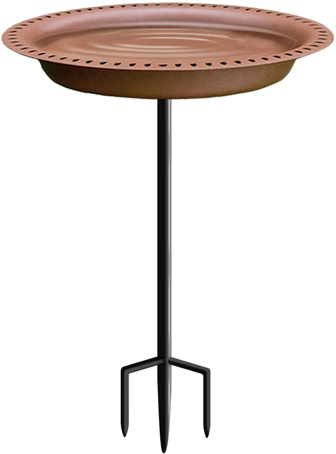 Extra-Large Chocolate Birdbath with Metal Stake Stand