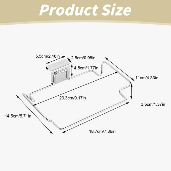 Garcasee Case Clearance! Stainless Garbage Bag Rack Over the Cabinet Trash Bag Holder Hanging Garbage Bags Holder for Kitchen Cabinets Doors and Cupboards(Hanging)