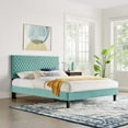 thumbnail image 1 of Modway Garcelle Performance Velvet King Platform Bed, Multiple Colors, 1 of 3