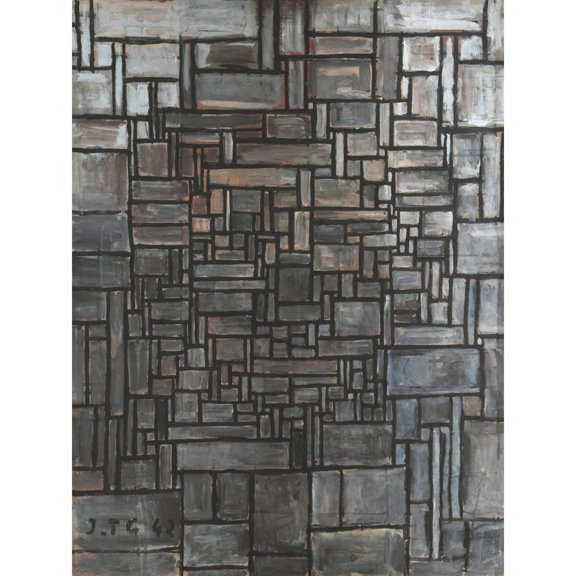 Garcia Constructive Work Grey Abstract Painting Extra Large Art Print Wall Mural Poster Premium XL