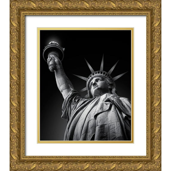 Garcia, Helena 26x31 Gold Ornate Wood Framed with Double Matting Museum Art Print Titled - Statue Of Liberty