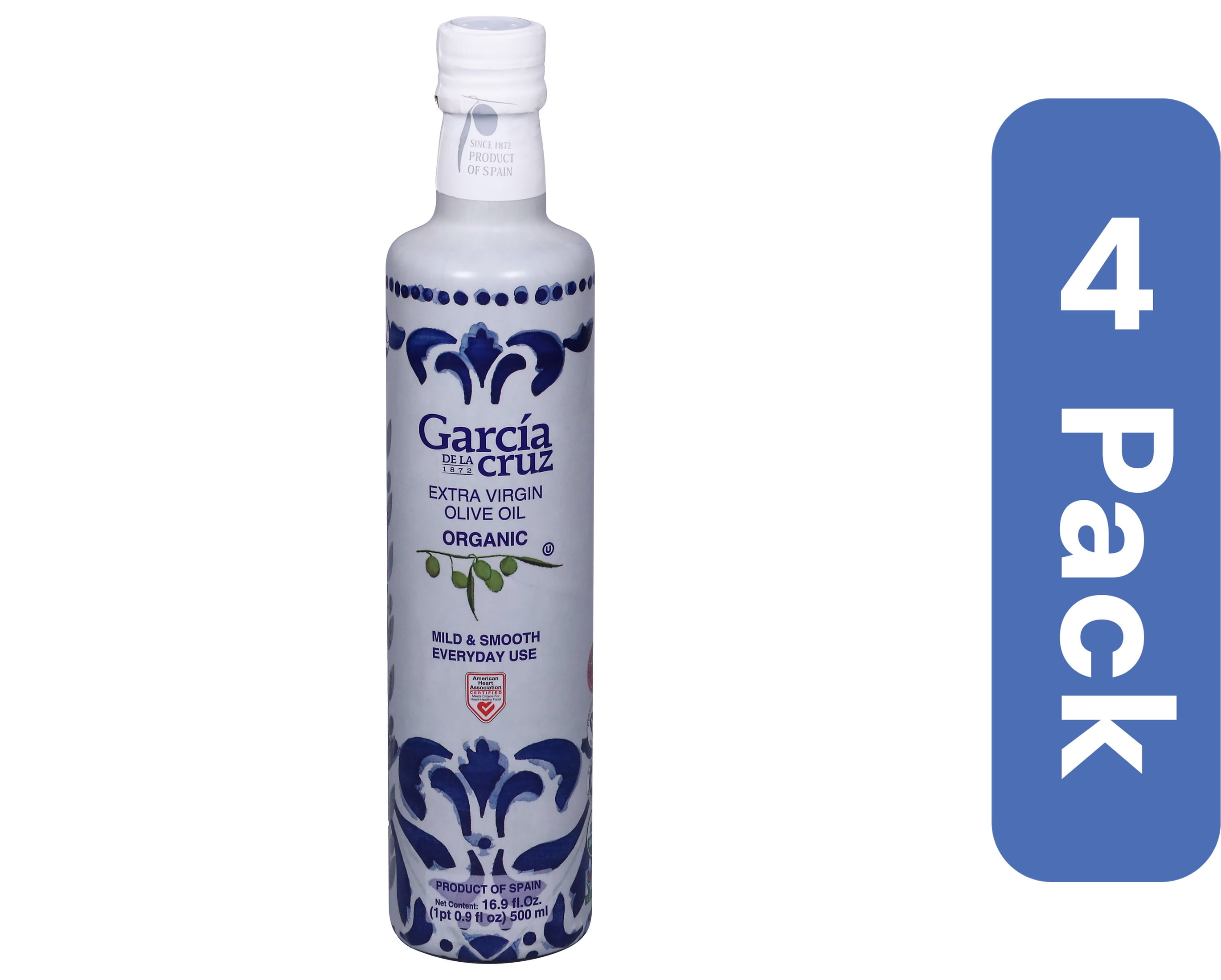 Garcia de la Cruz Organic Extra Virgin Olive Oil 16.9 oz (Pack of 4)