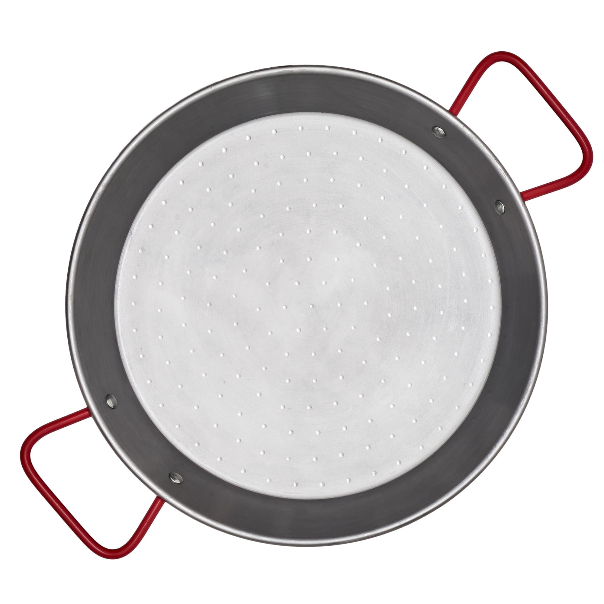 Garcima 10-inch Carbon Steel Paella Pan with Red Handles, 26cm