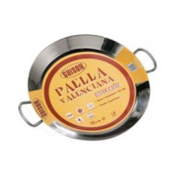 Garcima 16-inch Stainless Flat Bottom Paella Pan, 40cm