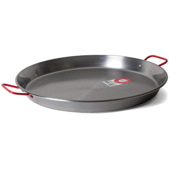 Garcima 18-Inch Carbon Steel Paella Pan, 46cm, Medium, Silver