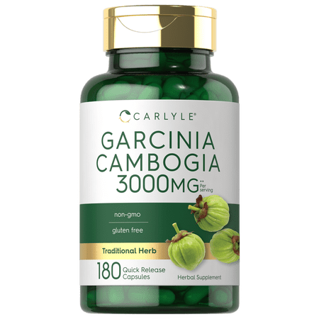 Garcinia Cambogia Extract | 3000mg | 180 Capsules | Non-GMO, Gluten Free Supplement | by Carlyle