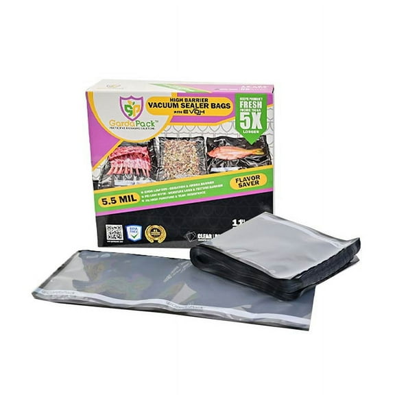 GardaPack 11x24 Black/Black High-Barrier Vacuum Seal Bag 5.5 Mil