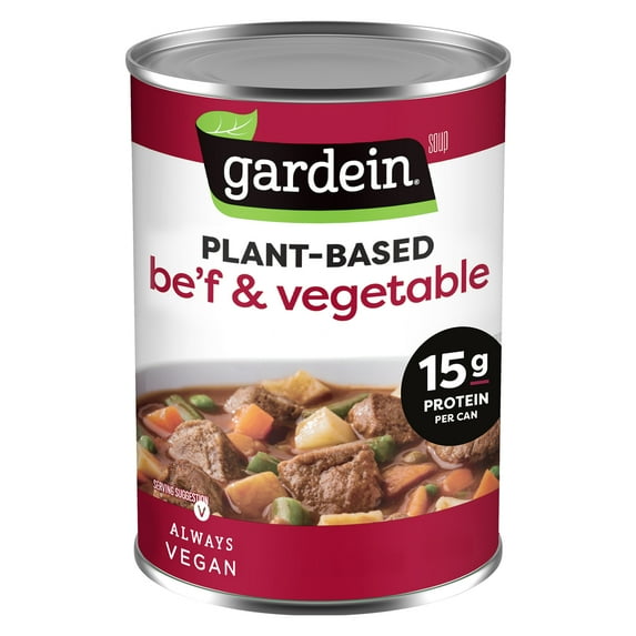 Gardein Plant-Based Be'f and Country Vegetable Soup, Vegan, 15 oz.