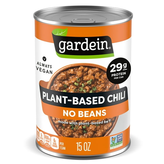 Gardein Plant-Based Chili No Beans, 29g Protein Per Serving, Vegan, 15 oz. Can