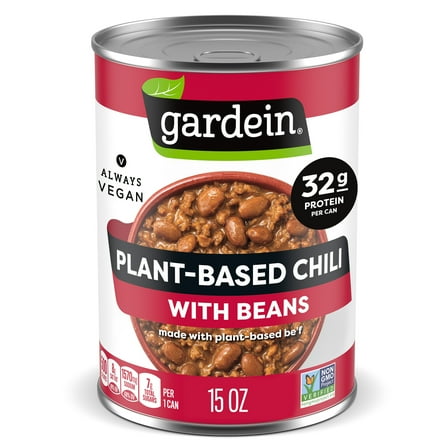 Gardein Plant-Based Chili With Beans, 32g Protein Per Serving, Vegan, 15 oz. Can