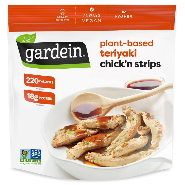 Gardein Plant-Based Teriyaki Chick'n Strips, Vegan, Frozen Meat