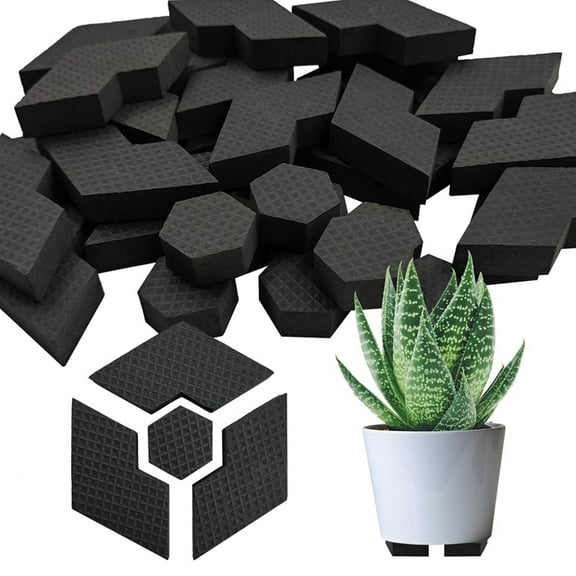 Garden 10pcs Invisibles , Composite Hexagon Flowerpot Feet Riser for Multiple Styles Pots,10 * Garden Invisibles ,Black