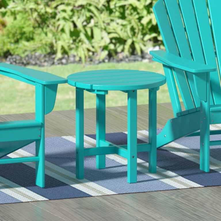 Blue plastic garden table sale