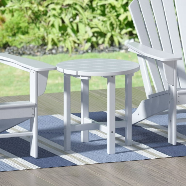 Round white plastic outdoor table discount