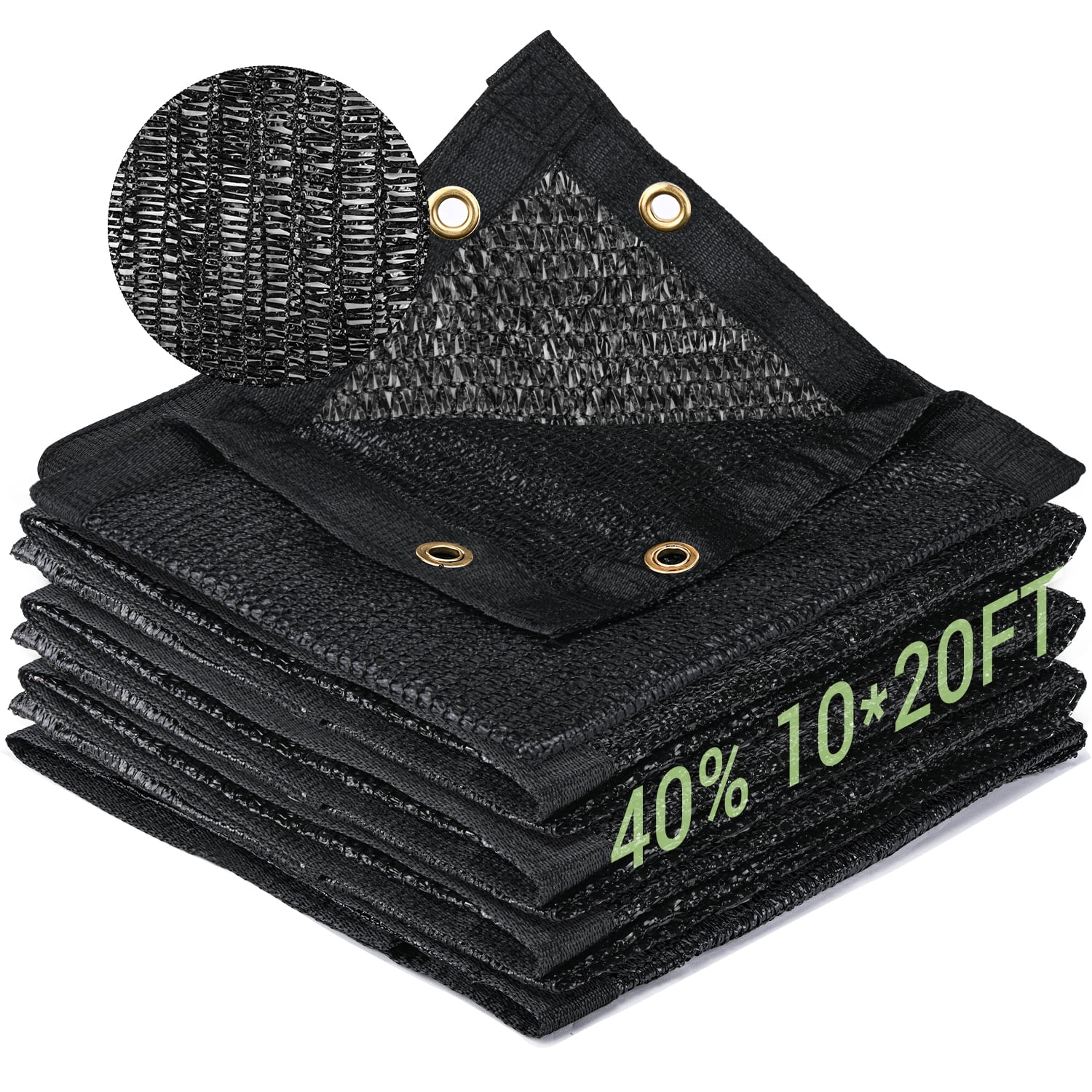 40 Shade Cloth, 10x20FT Mesh Tarp with HDPE, Reinforced Grommets for