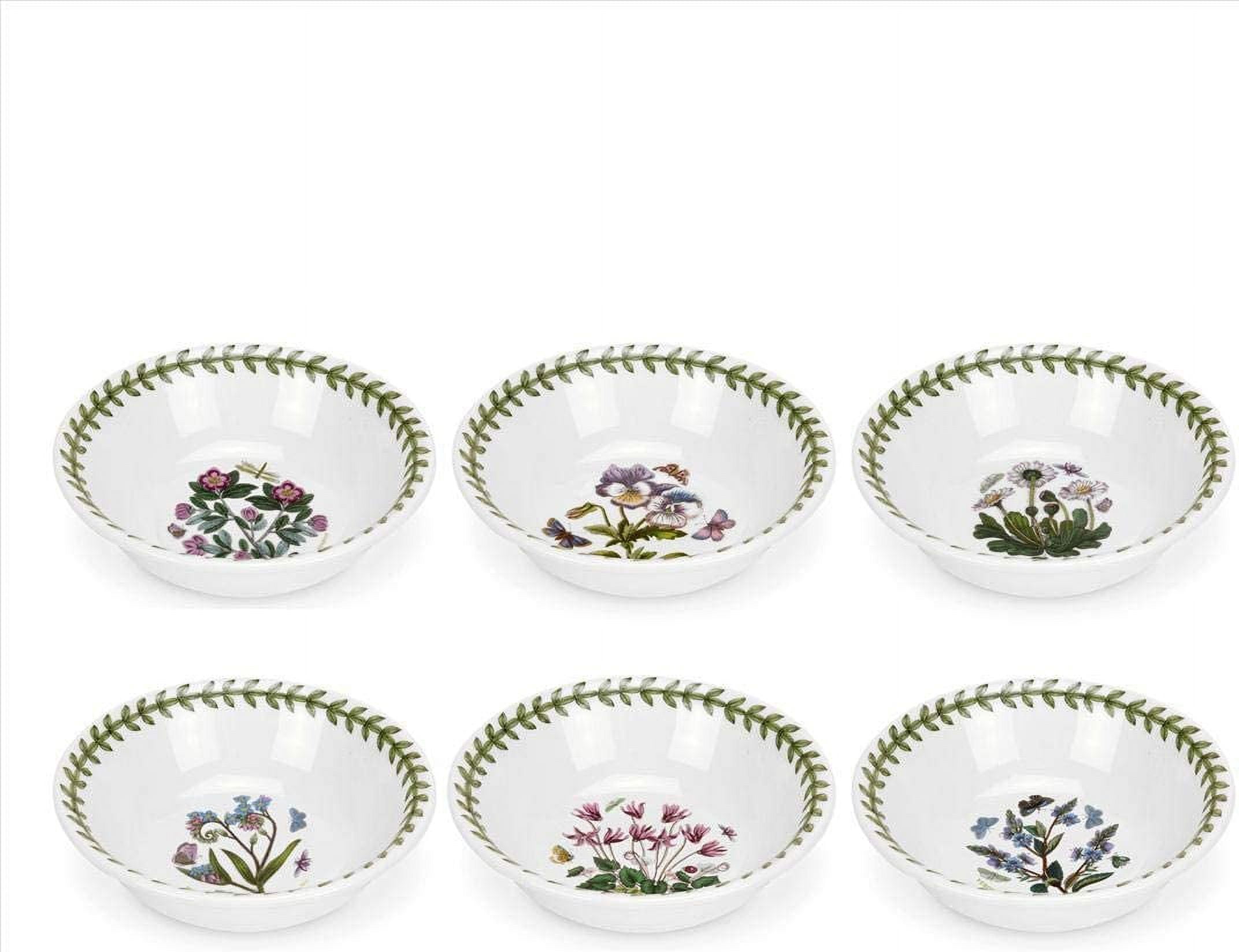 Garden 5" Mini Bowl Set of 6 Assorted Motifs Fine Earthenware