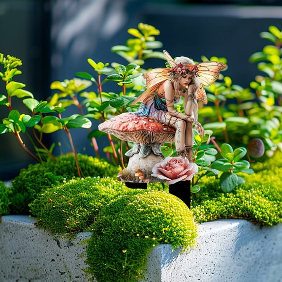 Garden Accessories Outdoor Decor, Garden Statues Outdoor Garden Statues, Fairy Statues for Outside Garden Gift, 2D Flat Ornament(1PC)