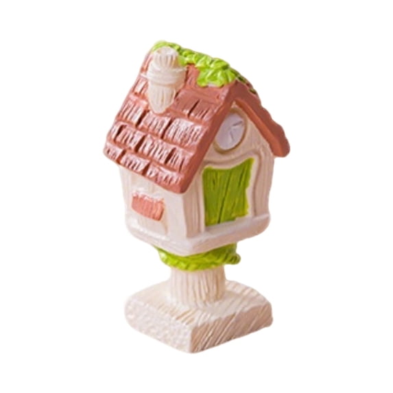 Garden Accessories Set Resin Mossy Cottage Rustic Scene Decor for Diy Terrarium Desk Decor Fairy Garden Miniature Indoor Display, Small Ornament *1