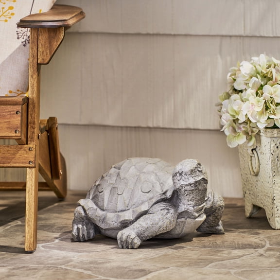 Garden Accessories TURTLE DECOR, Outdoor Turtle Statue, Dark Gray, No Assembly Required,Garden Decorative Accessories