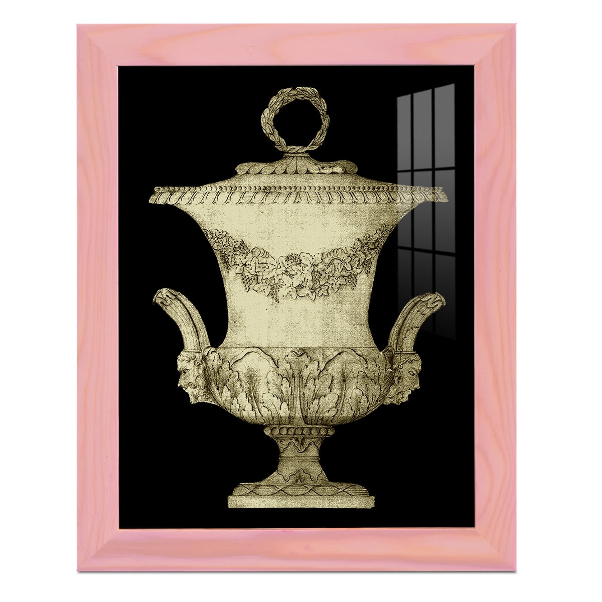 Garden Antiquities III -Framed Print w/glass-Sunset Pink