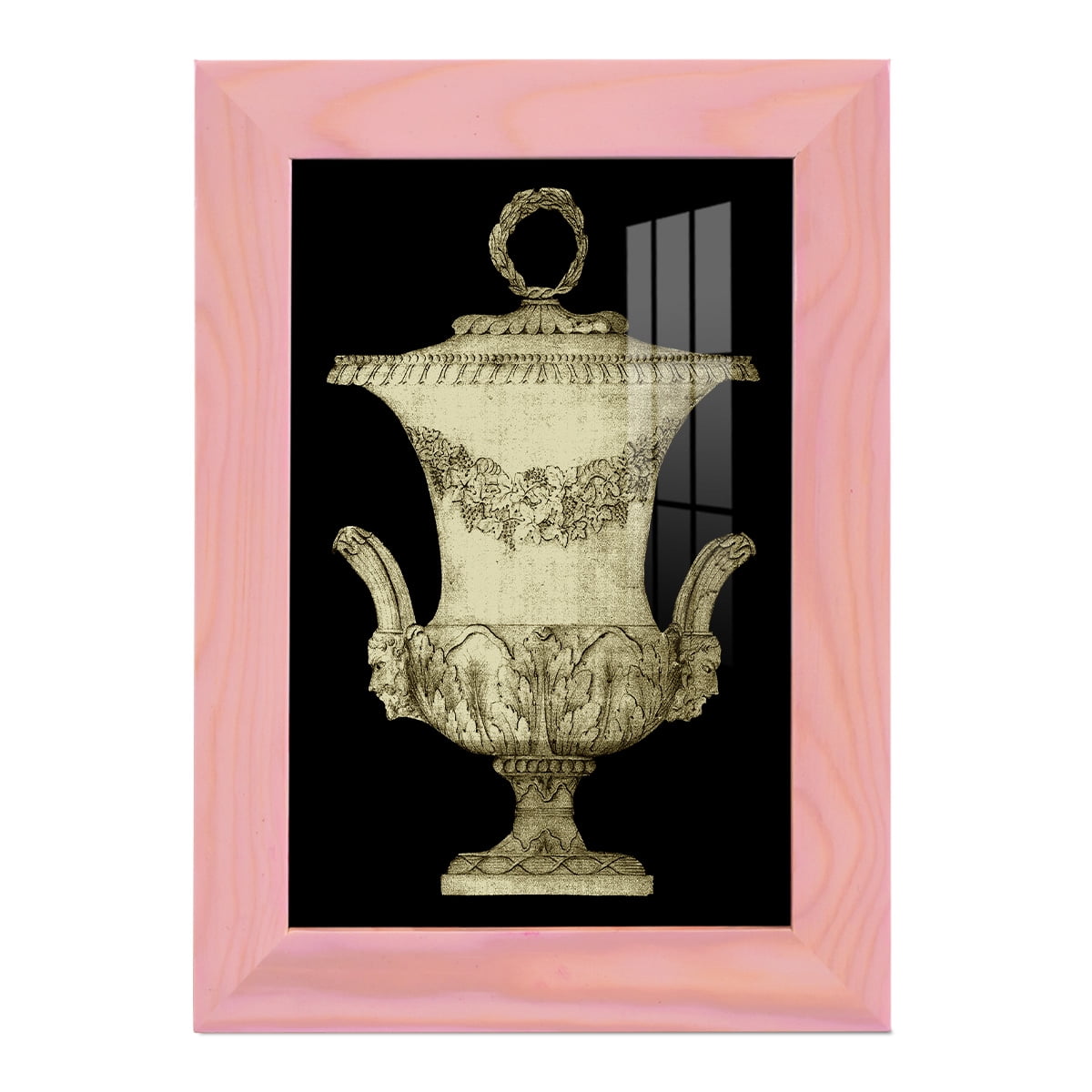 Garden Antiquities III -Framed Print w/glass-Sunset Pink