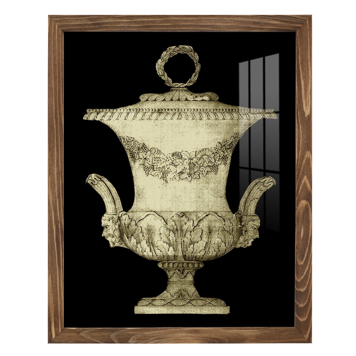 Garden Antiquities III -Framed Print w/glass-Walnut