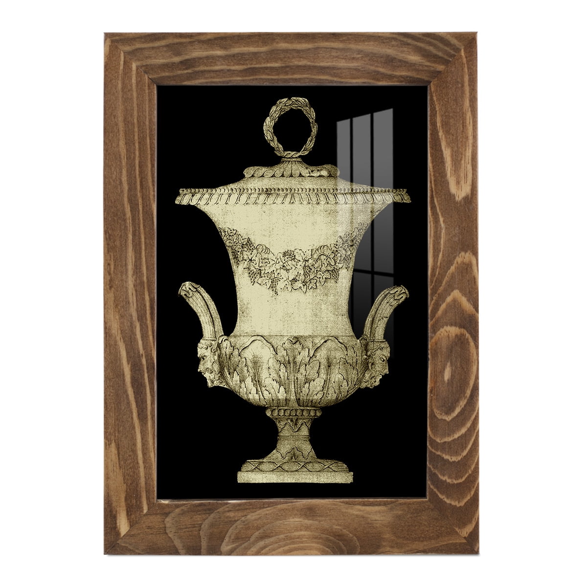 Garden Antiquities III -Framed Print w/glass-Walnut